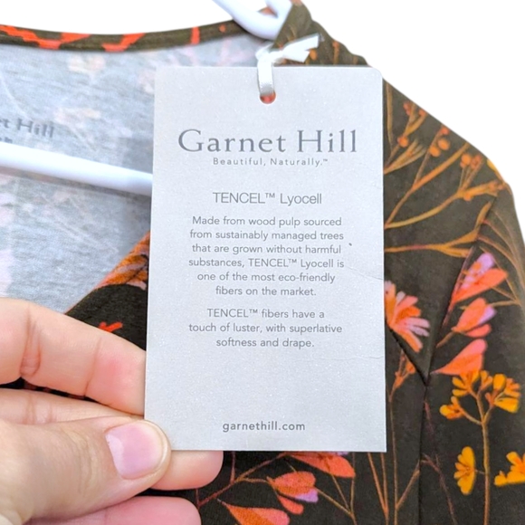 Garnet Hill Dress Womens XS Brown Fall Autumn Coral Lyocell Stretch Soft Comfy - Picture 3 of 9